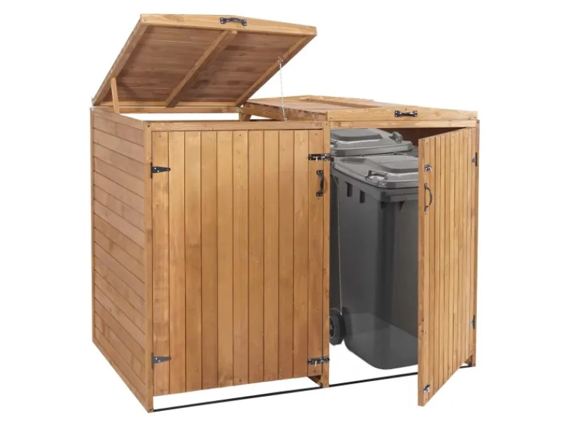 PROREGAL Weitere Ordnungssysteme Für Den Garten|XL 2er-/4er-Mülltonnenverkleidung HxBxT 126x158x98 cm Mülltonnenbox Mülltonnenabdeckung Holz