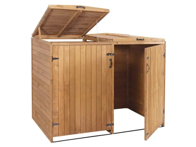 PROREGAL Weitere Ordnungssysteme Für Den Garten|XL 2er-/4er-Mülltonnenverkleidung HxBxT 126x158x98 cm Mülltonnenbox Mülltonnenabdeckung Holz