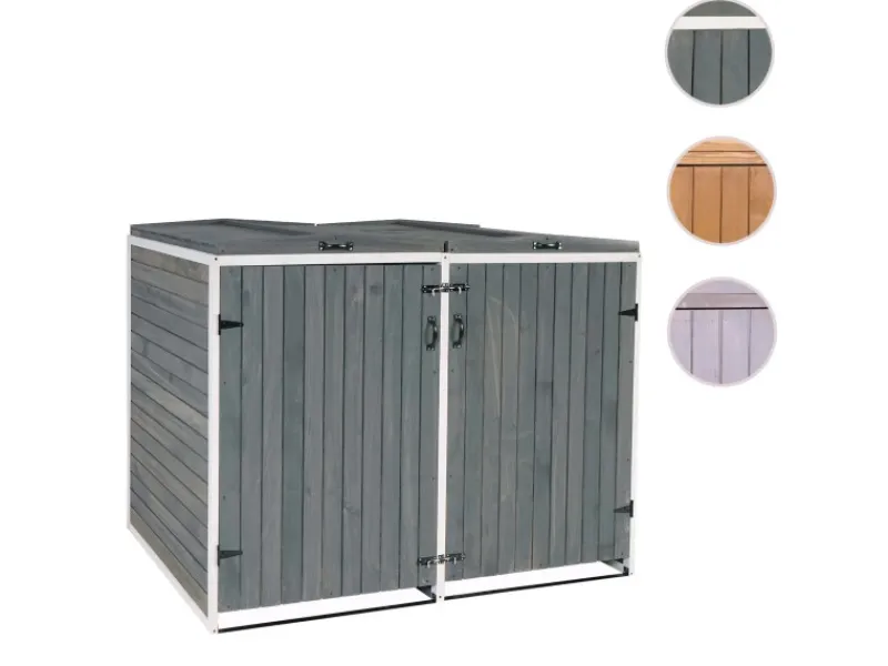 PROREGAL Weitere Ordnungssysteme Für Den Garten|XL 2er-/4er-Mülltonnenverkleidung HxBxT 126x158x98 cm Mülltonnenbox Mülltonnenabdeckung Holz