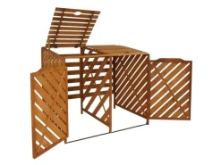 PROREGAL Weitere Ordnungssysteme Für Den Garten|XL 2er-/4er-Mülltonnenverkleidung HxBxT 121x133x98 cm Mülltonnenbox Mülltonnenabdeckung Holz