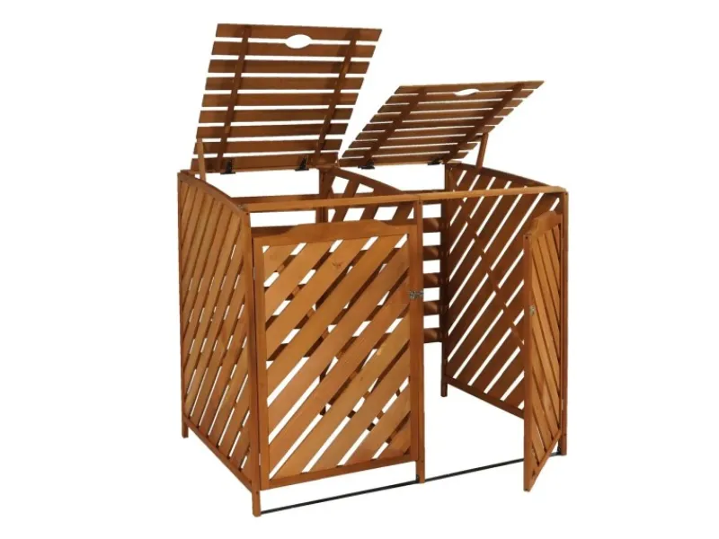 PROREGAL Weitere Ordnungssysteme Für Den Garten|XL 2er-/4er-Mülltonnenverkleidung HxBxT 121x133x98 cm Mülltonnenbox Mülltonnenabdeckung Holz