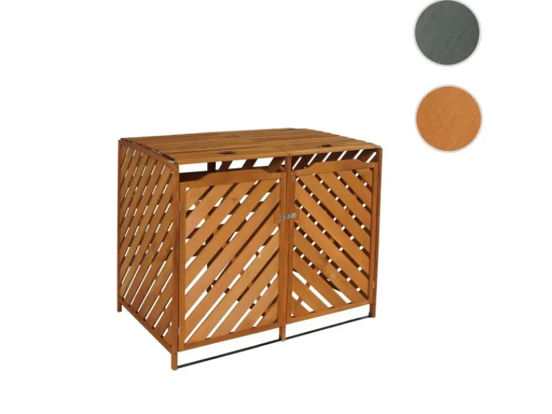 PROREGAL Weitere Ordnungssysteme Für Den Garten|XL 2er-/4er-Mülltonnenverkleidung HxBxT 121x133x98 cm Mülltonnenbox Mülltonnenabdeckung Holz