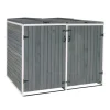 PROREGAL Weitere Ordnungssysteme Für Den Garten|XL 2er-/4er-Mülltonnenverkleidung HxBxT 126x158x98 cm Grau-Weiß Mülltonnenbox Mülltonnenabdeckung Holz