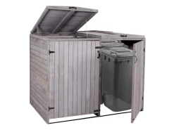 XL 2er-/4er-Mülltonnenverkleidung HxBxT 126x158x98 cm Mülltonnenbox Mülltonnenabdeckung Holz*PROREGAL Clearance