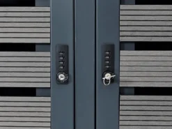 XL 2er-/4er-Mülltonnenverkleidung HxBxT 119x140x102 cm Mülltonnenbox Mülltonnenabdeckung WPC Metall 86kg*PROREGAL New