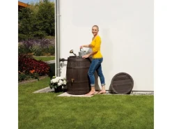 Regenfass Vino 250 l Dunkelbraun Holzoptik*4rain New