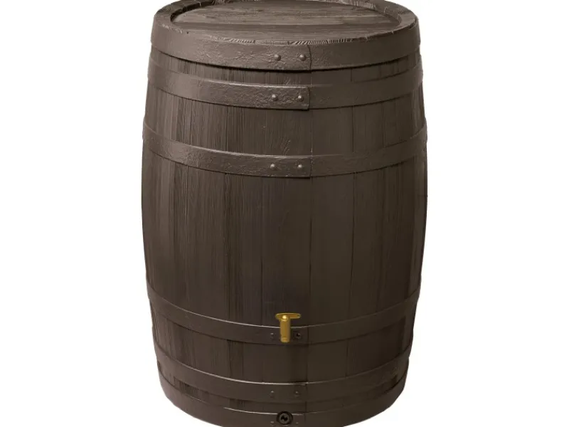 4rain Regenwasser-Nutzung|REgenfass Vino 400 l Dunkelbraun Holzoptik