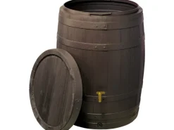 4rain Regenwasser-Nutzung|REgenfass Vino 400 l Dunkelbraun Holzoptik