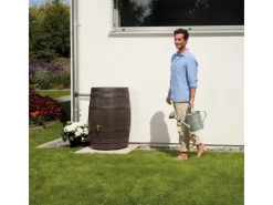 4rain Regenwasser-Nutzung|REgenfass Vino 400 l Dunkelbraun Holzoptik