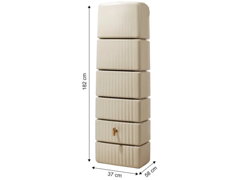 4rain Regenwasser-Nutzung|Regenwassertank Slim 330 l 37 cm Tiefe inkl. Zubehör