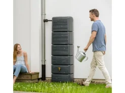 4rain Regenwasser-Nutzung|Wandtank Slim Wood Decor 330 l Graphite Grey