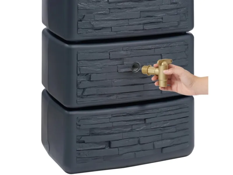 Zisterne Slim Stone Decor Regentonne Grau 330 l*4rain Outlet