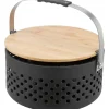 Tischgrills|Holzkohlegrills|Raucharmer Holzkohlegrill Ø 37,3 x 37 cm inkl. Bambus-Schneidebrett