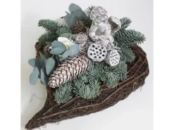 Rebenherz braun mit Engel und Eukalyptus Natur ca. 30 cm* Clearance