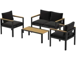 Gartenmöbel Set Aluminium Balkonmöbel Polywood Tischplatte für 4 Personen*RICHLY Online