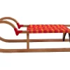Kinder Rudisport Kinder-Gartengeräte|Rodel aus Holz mit Gurtsitz 95 cm