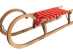 Kinder Rudisport Kinder-Gartengeräte|Rodel aus Holz mit Gurtsitz 95 cm