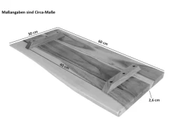 SAM Holzplatte Arya mit Echter Baumkante Einseitig 60 x 30 cm Akazienholz Natur* Hot