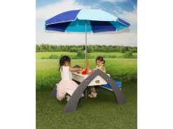 AXI Wasserspielzeug|Sand- und Wassertisch/Picknicktisch Delta (inkl. Sonnenschirm)