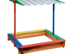 Dobar Gartenspielgeräte|Sandkasten mit Sonnenschutz 120 cm x 120 cm
