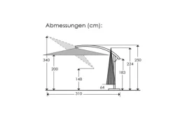 Schneider Schirme Sonnenschirme|Schneider Ampelschirm Ø 300 cm mit Kurbelmechanik