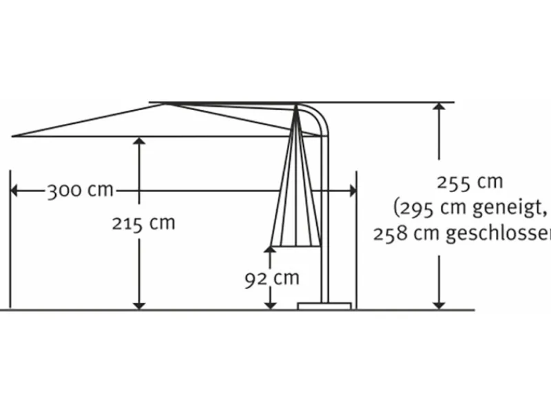 Schneider Schirme Sonnenschirme|Schneider Ampelschirm Genua mit Neigungsfunktion