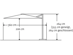 Schneider Ampelschirm Rhodos 300 cm x 300 cm Anthrazit mit Kurbelmechanik*Schneider Schirme Online