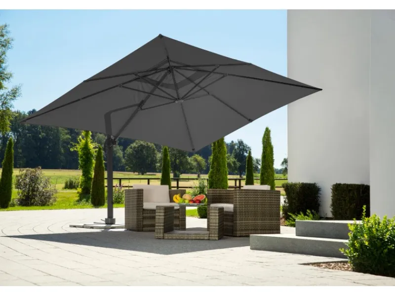 Schneider Schirme Sonnenschirme|Schneider Ampelschirm Rhodos Grande 400 cm x 300 cm mit Kurbel