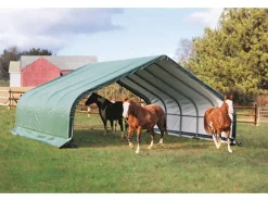 Shelter Logic Weitere Ordnungssysteme Für Den Garten|ShelterLogic Weidezelt 40,87 m² Run-In-Shed 670 cm x 610 cm