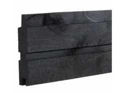 Plus Balkonsichtschutz|Sichtschutzzaun Plank Nadelholz Schwarz mit Glas 174 cm x 163 cm