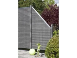 TraumGarten Balkonsichtschutz|Sichtschuzzaun Anschlusselement Weave Anthrazit 88 x 178 cm auf 88 cm
