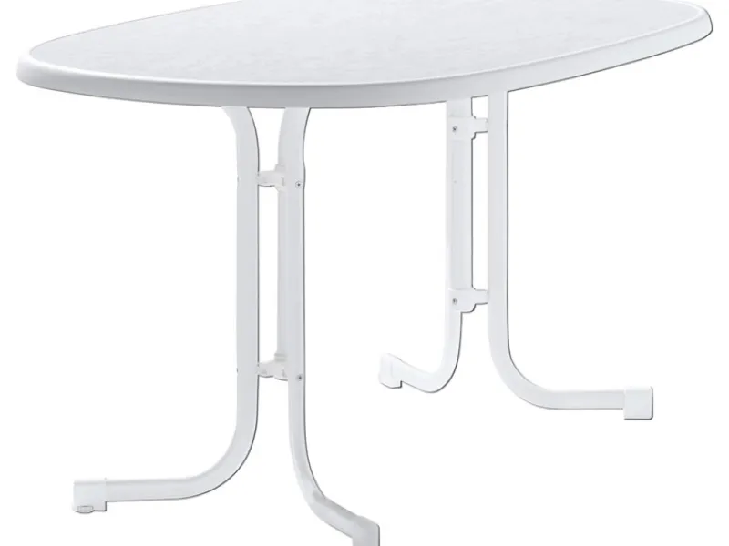 Sieger Gartentische|Balkonmöbel|Klapptisch Rechteckig Weiß 90 cm x 140 cm