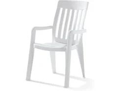 Sieger Gartenstühle|Balkonmöbel|Stapelsessel Palma Weiß 65 cm x 59 cm x 92 cm