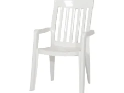 Sieger Gartenstühle|Balkonmöbel|Stapelsessel Palma Weiß 65 cm x 59 cm x 92 cm