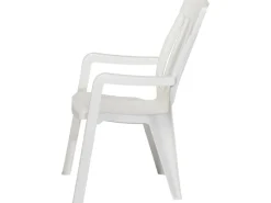 Sieger Gartenstühle|Balkonmöbel|Stapelsessel Palma Weiß 65 cm x 59 cm x 92 cm