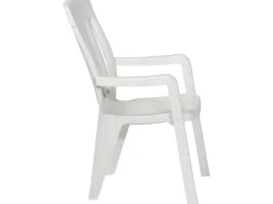 Sieger Gartenstühle|Balkonmöbel|Stapelsessel Palma Weiß 65 cm x 59 cm x 92 cm