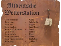 Altdeutsche Wetterstation zum Hängen Metall mit Edelrost 80 x 70cm*Siena Garden Hot