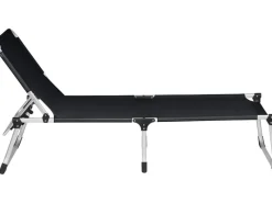 Siena Garden Sonnenliegen|Dreibeinliege Alu-XXL Schwarz 201 cm x 69,5 cm x 95 cm