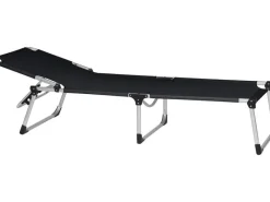 Siena Garden Sonnenliegen|Dreibeinliege Alu-XXL Schwarz 201 cm x 69,5 cm x 95 cm