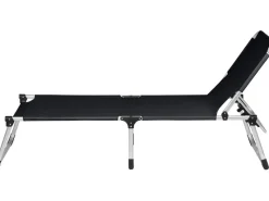 Siena Garden Sonnenliegen|Dreibeinliege Alu-XXL Schwarz 201 cm x 69,5 cm x 95 cm