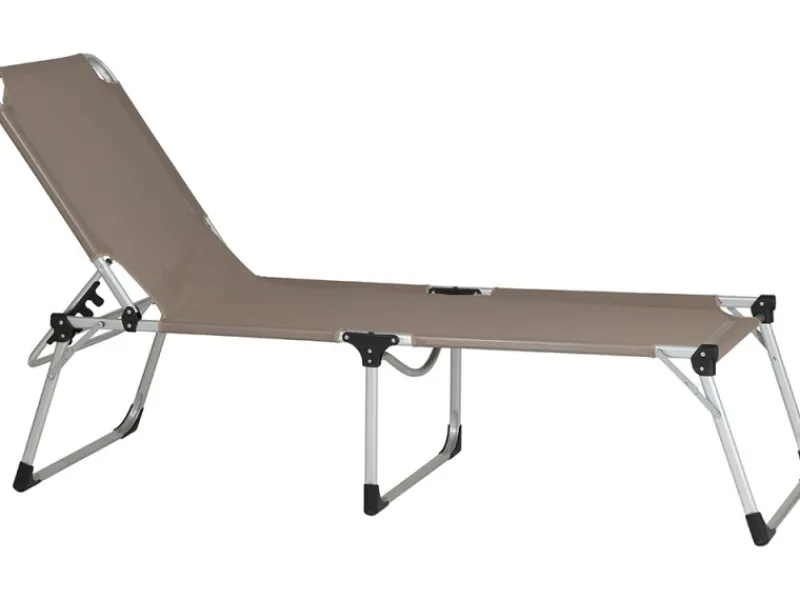 Siena Garden Sonnenliegen|Dreibeinliege Alu-XXL Grau 201 cm x 69,5 cm x 95 cm