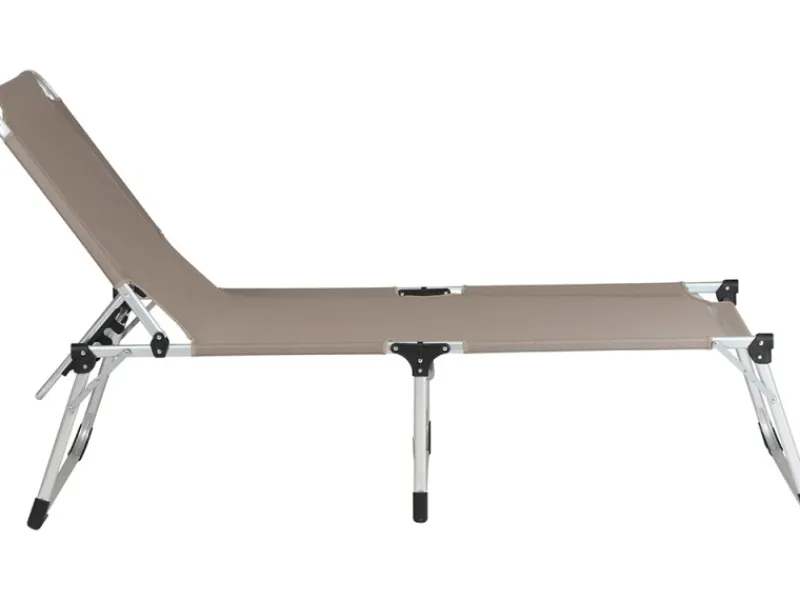 Siena Garden Sonnenliegen|Dreibeinliege Alu-XXL Grau 201 cm x 69,5 cm x 95 cm