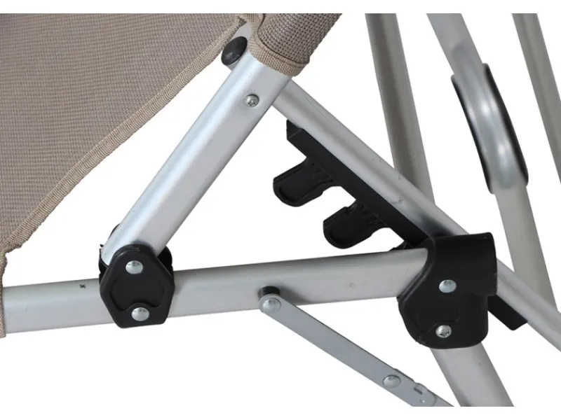 Siena Garden Sonnenliegen|Dreibeinliege Alu-XXL Grau 201 cm x 69,5 cm x 95 cm