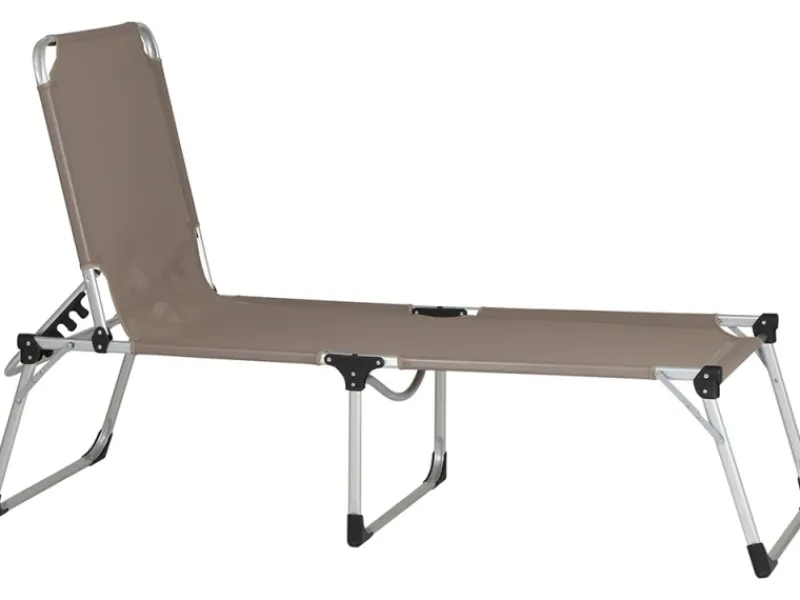 Siena Garden Sonnenliegen|Dreibeinliege Alu-XXL Grau 201 cm x 69,5 cm x 95 cm