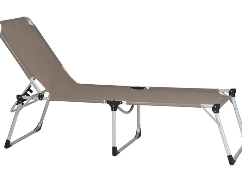 Siena Garden Sonnenliegen|Dreibeinliege Alu-XXL Grau 201 cm x 69,5 cm x 95 cm