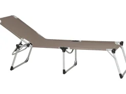 Siena Garden Sonnenliegen|Dreibeinliege Alu-XXL Grau 201 cm x 69,5 cm x 95 cm