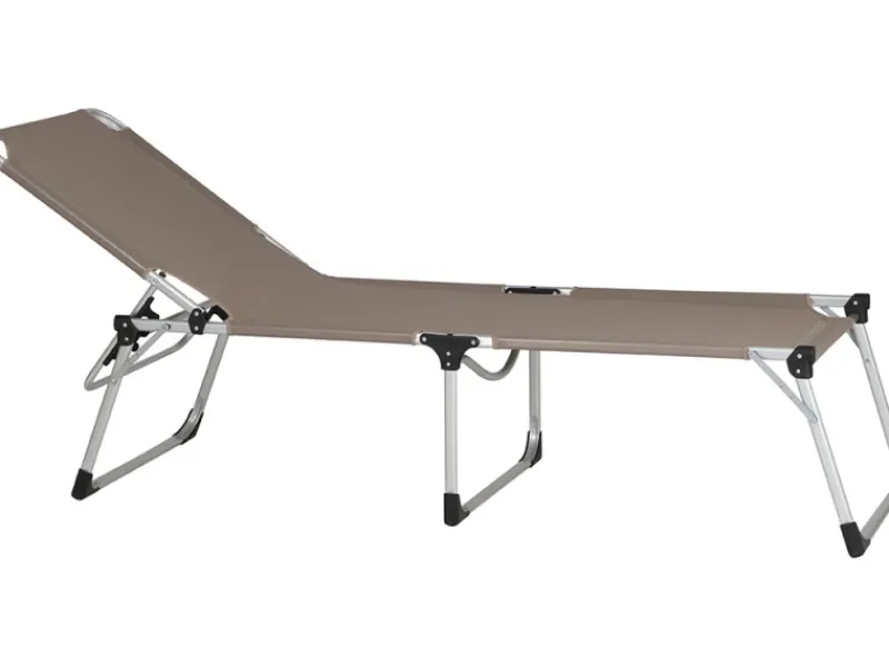 Siena Garden Sonnenliegen|Dreibeinliege Alu-XXL Grau 201 cm x 69,5 cm x 95 cm