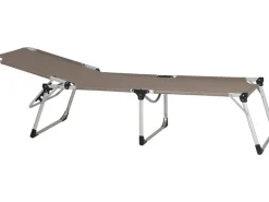 Siena Garden Sonnenliegen|Dreibeinliege Alu-XXL Grau 201 cm x 69,5 cm x 95 cm