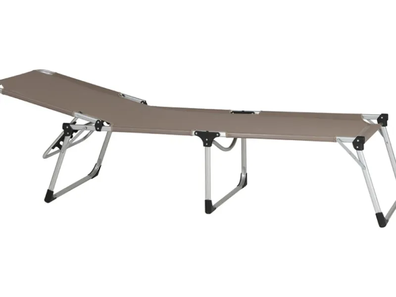 Siena Garden Sonnenliegen|Dreibeinliege Alu-XXL Grau 201 cm x 69,5 cm x 95 cm