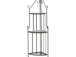 Siena Garden Weitere Gartenmöbel|Eckregal Prato Eisen 63 cm x 29 cm x 142 cm Schwarz Mosaik